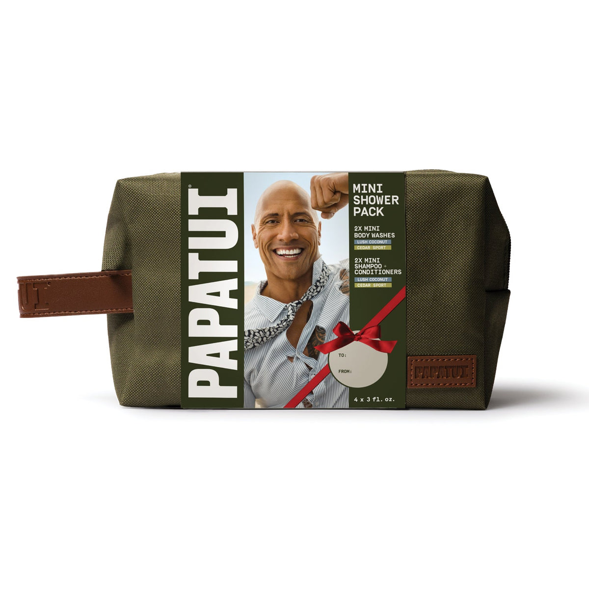 PAPATUI Men’s Gift Set, Shower Travel Pack Dopp Kit, 5 Piece Set, 2 Signature Scents