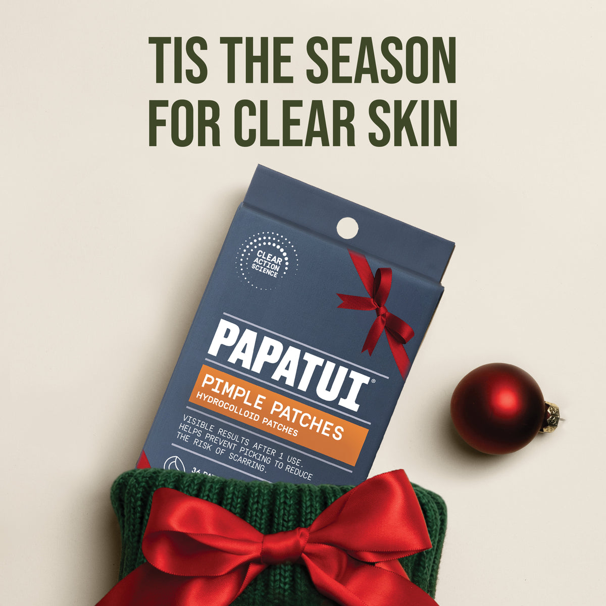 PAPATUI Holiday Pimple Patches for Men - Hydrocolloid Technology Helps Fight Blemishes - Dermatologist Tested - Limited Edition 36ct