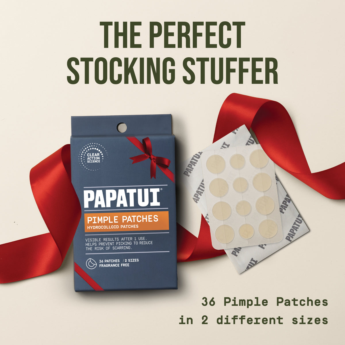 PAPATUI Holiday Pimple Patches for Men - Hydrocolloid Technology Helps Fight Blemishes - Dermatologist Tested - Limited Edition 36ct