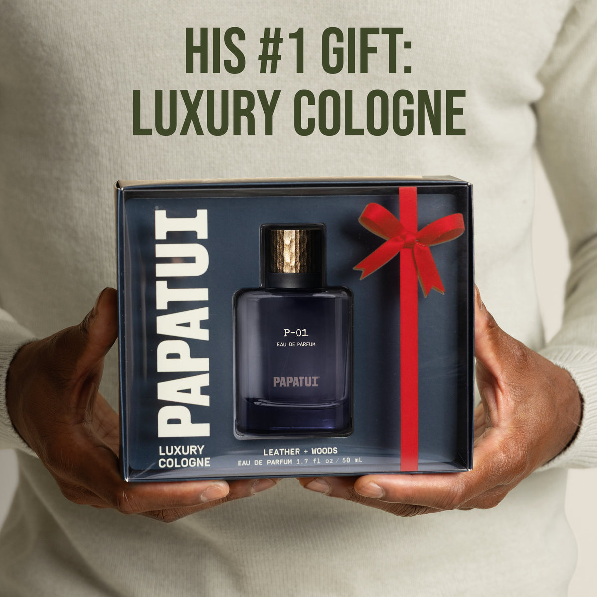 PAPATUI Holiday Luxury Cologne Gift Set - P-01 Leather + Woods Eau de Parfum - 1.7 oz - Limited Edition