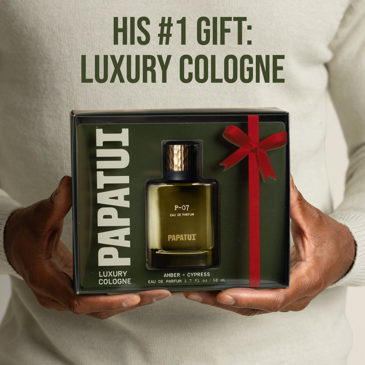 PAPATUI Holiday Luxury Cologne Gift Set - P-07 Amber + Cypress Eau de Parfum - 1.7 oz - Limited Edition