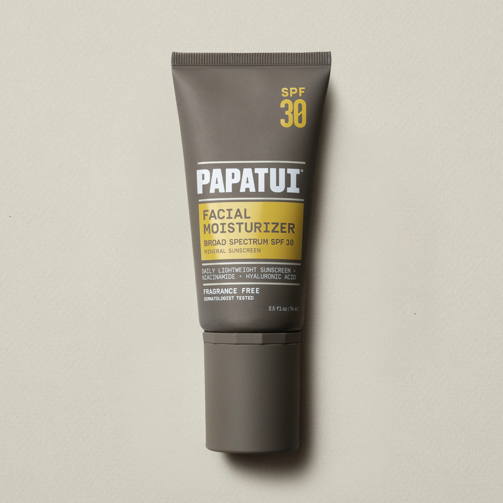 PAPATUI Men’s Facial Moisturizer with SPF 30 against a neutral background
