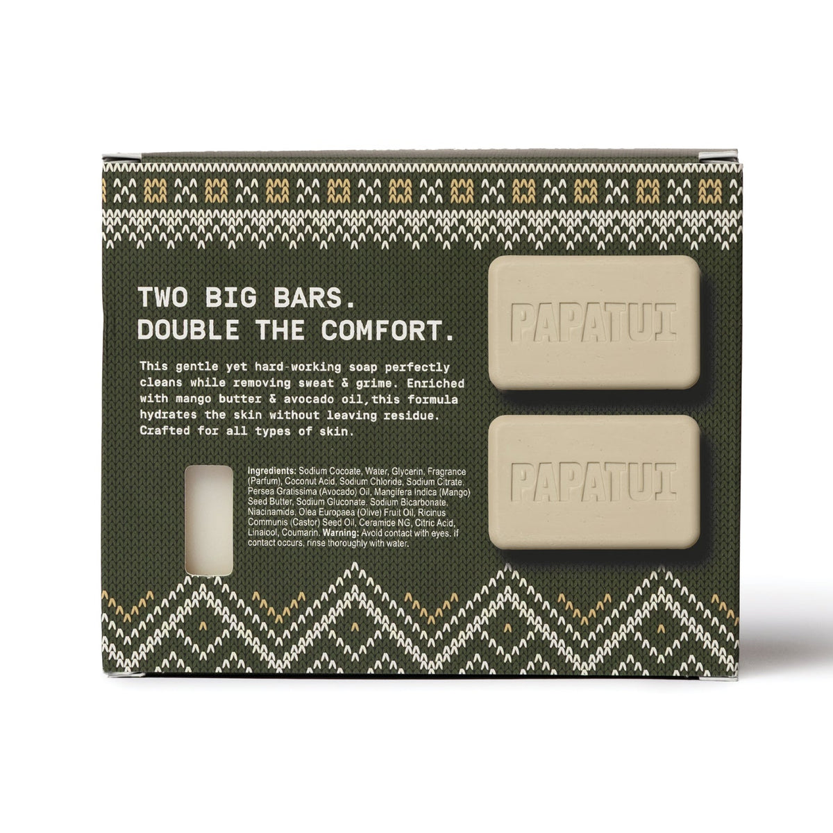 PAPATUI Holiday Sweater Weather Big Bar Soap - Men's Gift Set 2ct