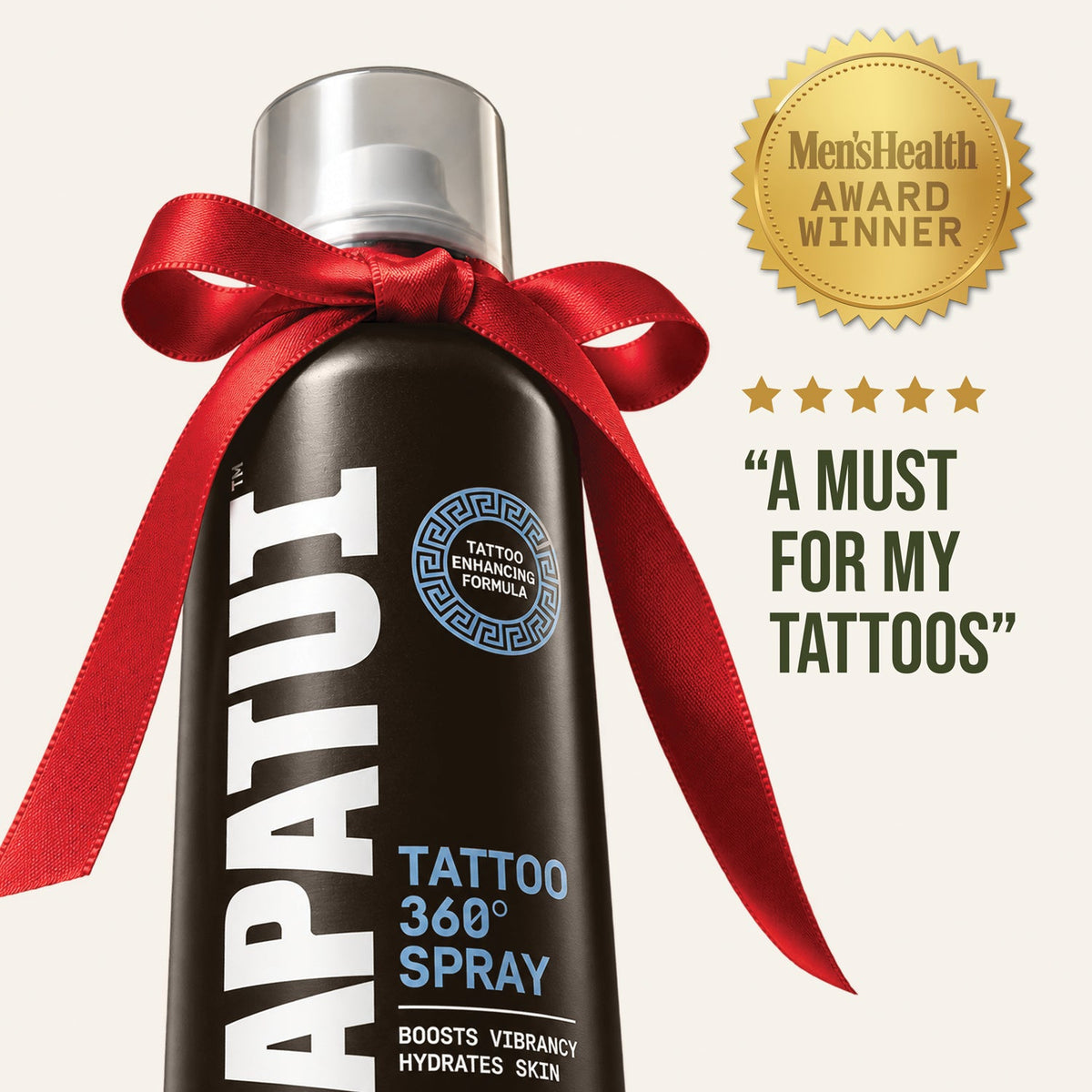 PAPATUI Men’s Gift Set, Enhancing Tattoo Pack, Coconut Woods Tattoo Spray + Tattoo Stick, 2 Piece Set
