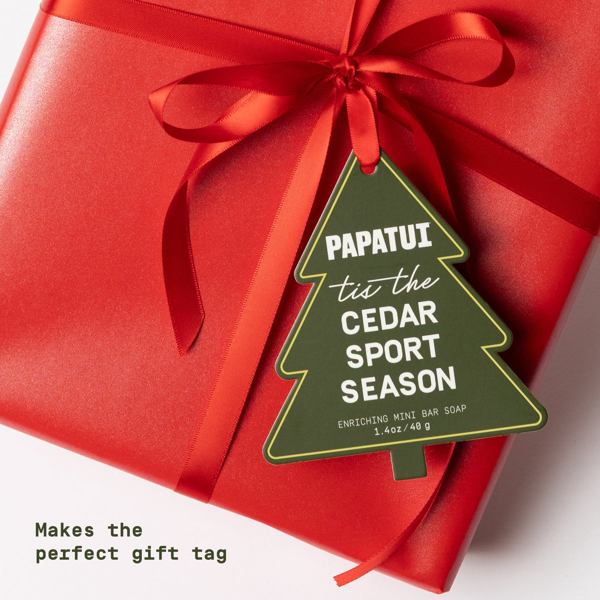 PAPATUI Holiday Stocking Stuffer Mini Bar Soap Ornament - Cedar Sport - Men’s Gift Set - 1.4 oz
