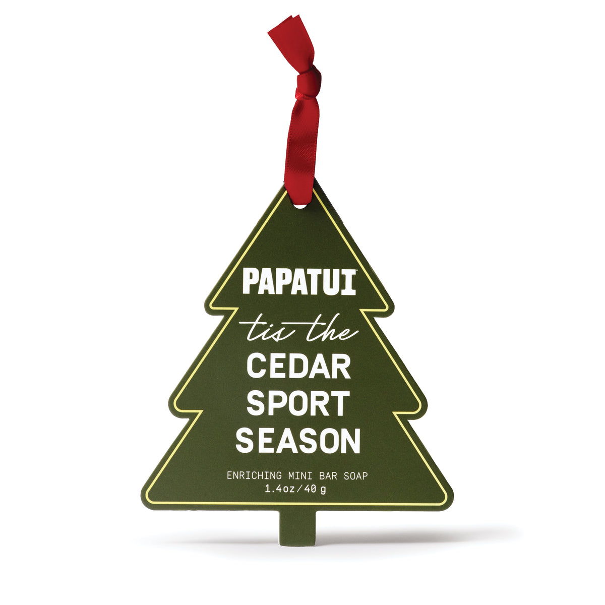 PAPATUI Holiday Stocking Stuffer Mini Bar Soap Ornament - Cedar Sport - Men’s Gift Set - 1.4 oz