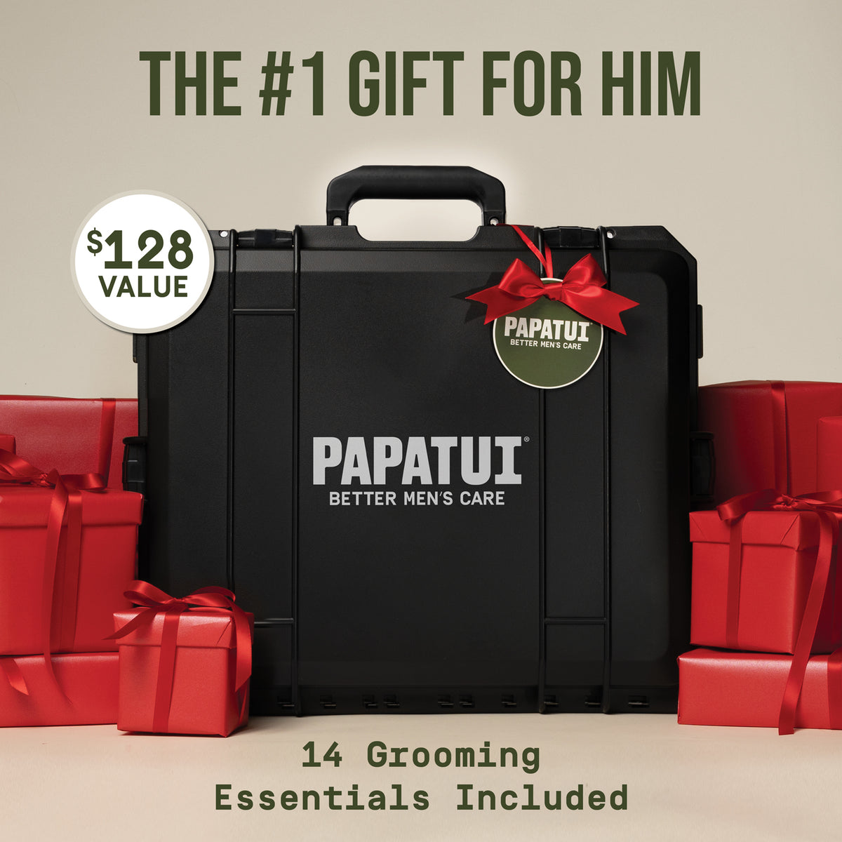 PAPATUI Holiday Mega Brief Case - 14 Grooming Essentials - Men's Gift Set 14ct
