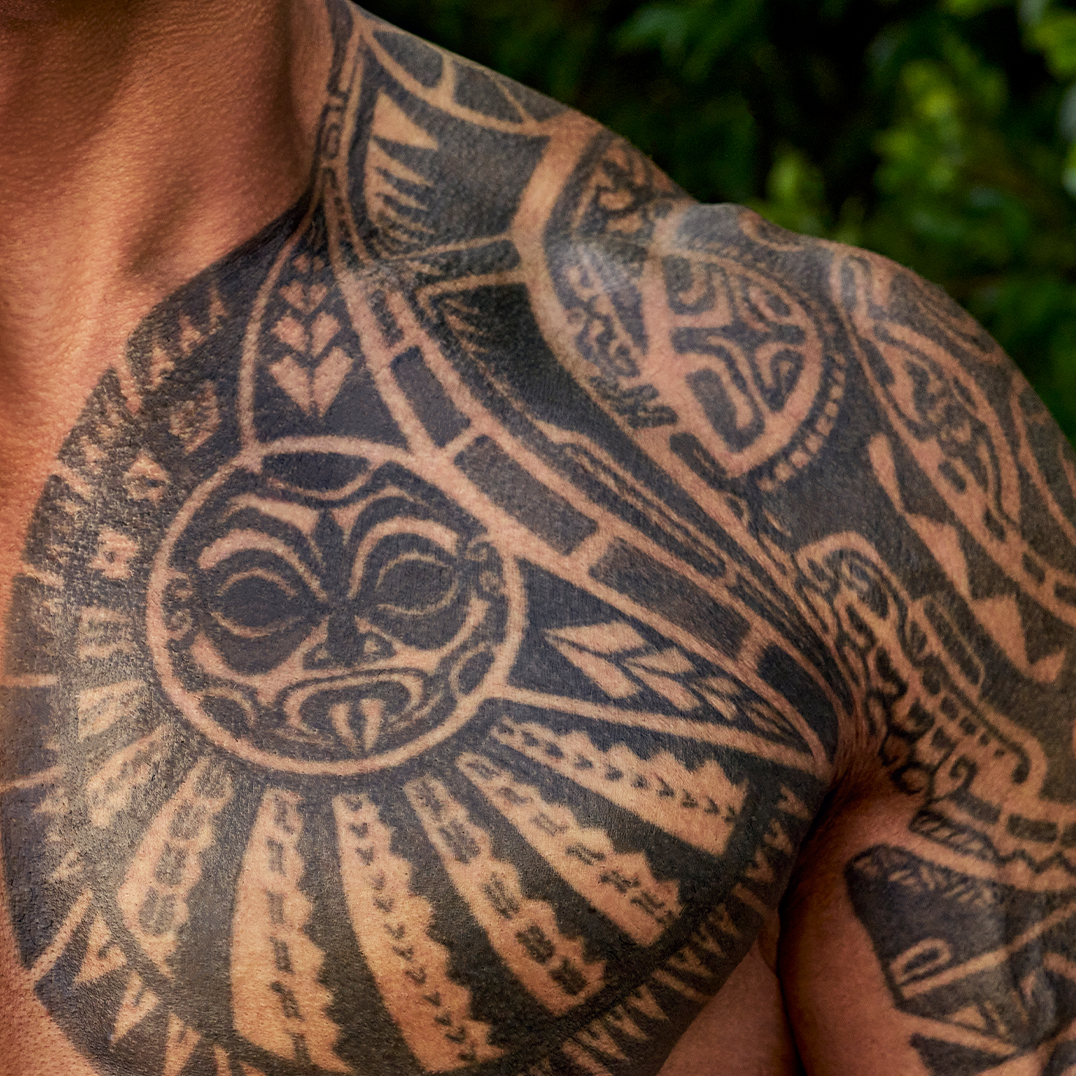 Close-up of Dwayne "The Rock" Johnson's shoulder tattoo