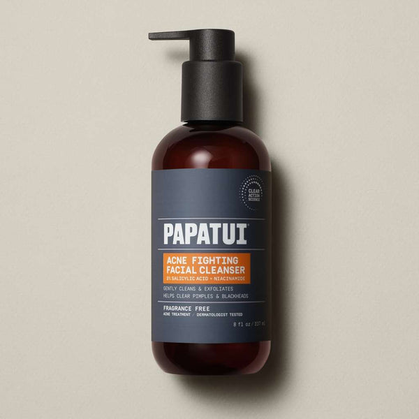 This image shows Papatui Acne fighting facial cleanser 8 oz front of pack.