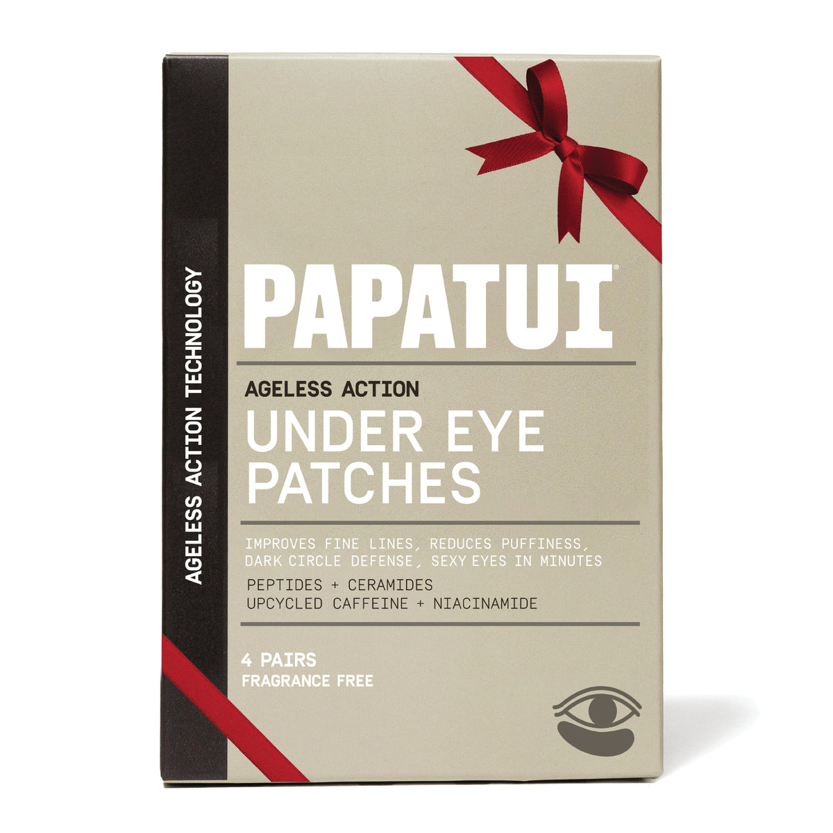 PAPATUI Holiday Under Eye Patches for Men - Made with Niacinamide, Hyaluronic Acid, Caffeine - For Puffy Eyes and Dark Circles - Limited Edition 4ct