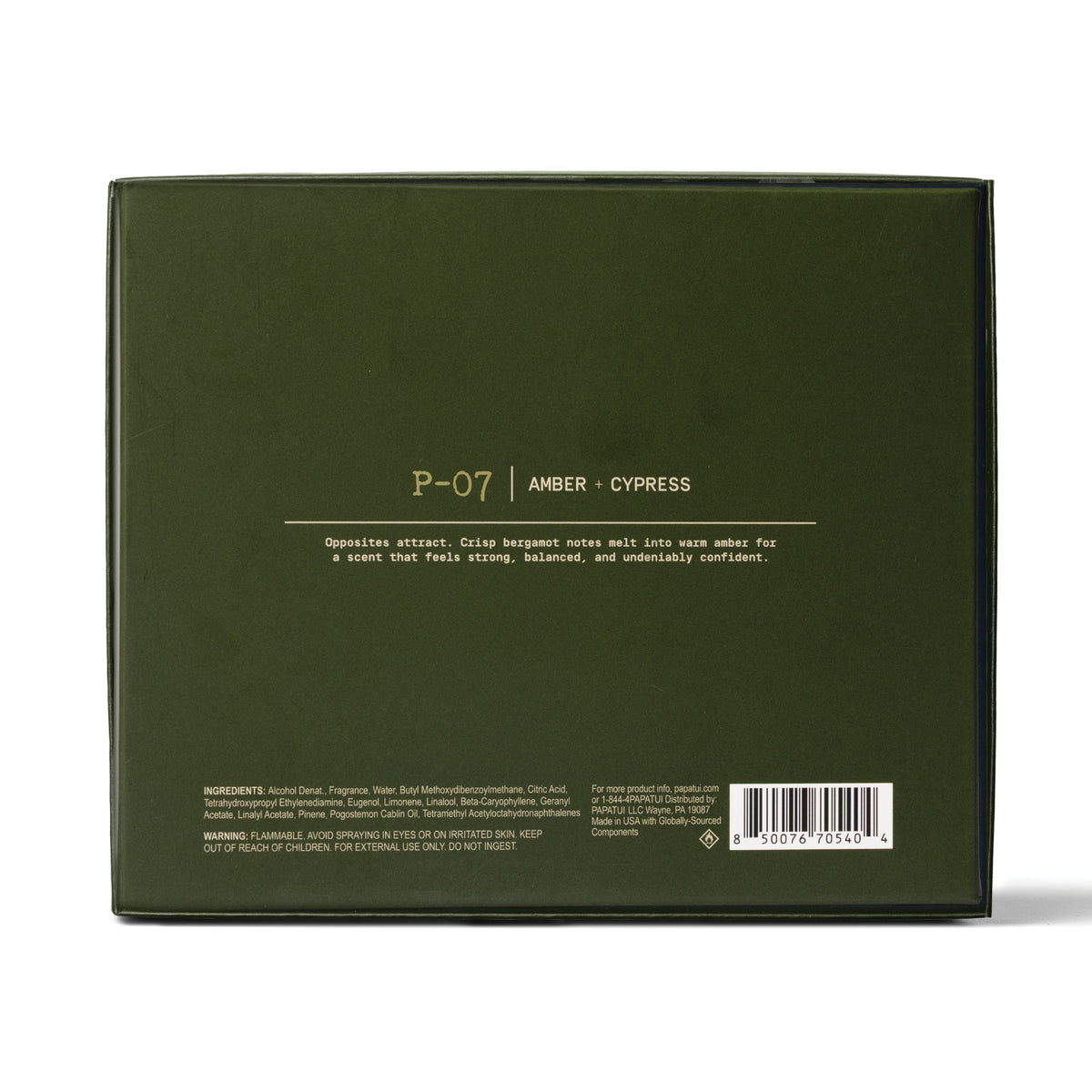 PAPATUI Holiday Luxury Cologne Gift Set - P-07 Amber + Cypress Eau de Parfum - 1.7 oz - Limited Edition