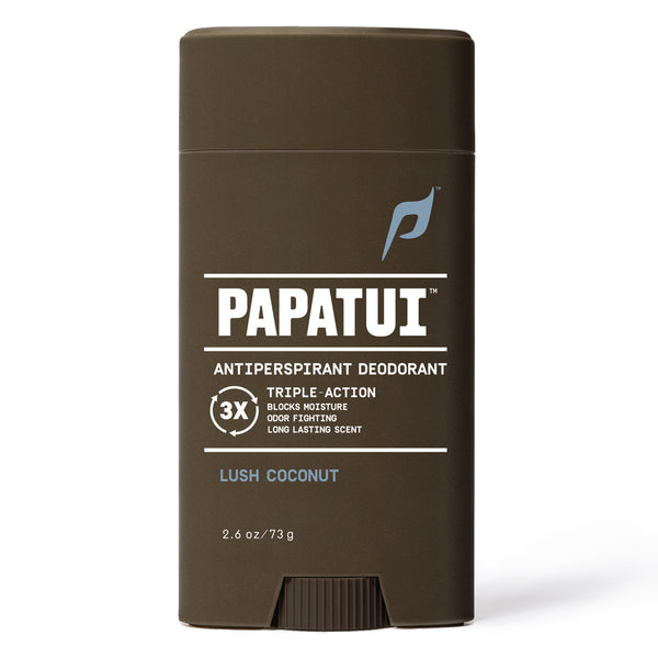 Papatui antiperspirant deodorant stick in lush coconut scent on a white background
