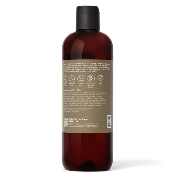 Papatui Cedar Sport body wash bottle on a white background - back of pack