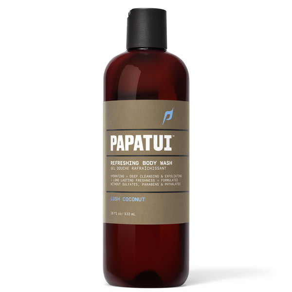 Papatui Lush Coconut body wash bottle on a white background - front of pack