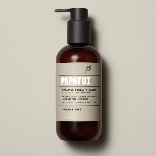 Papatui Hydrating Facial Cleanser on a beige background - front of pack