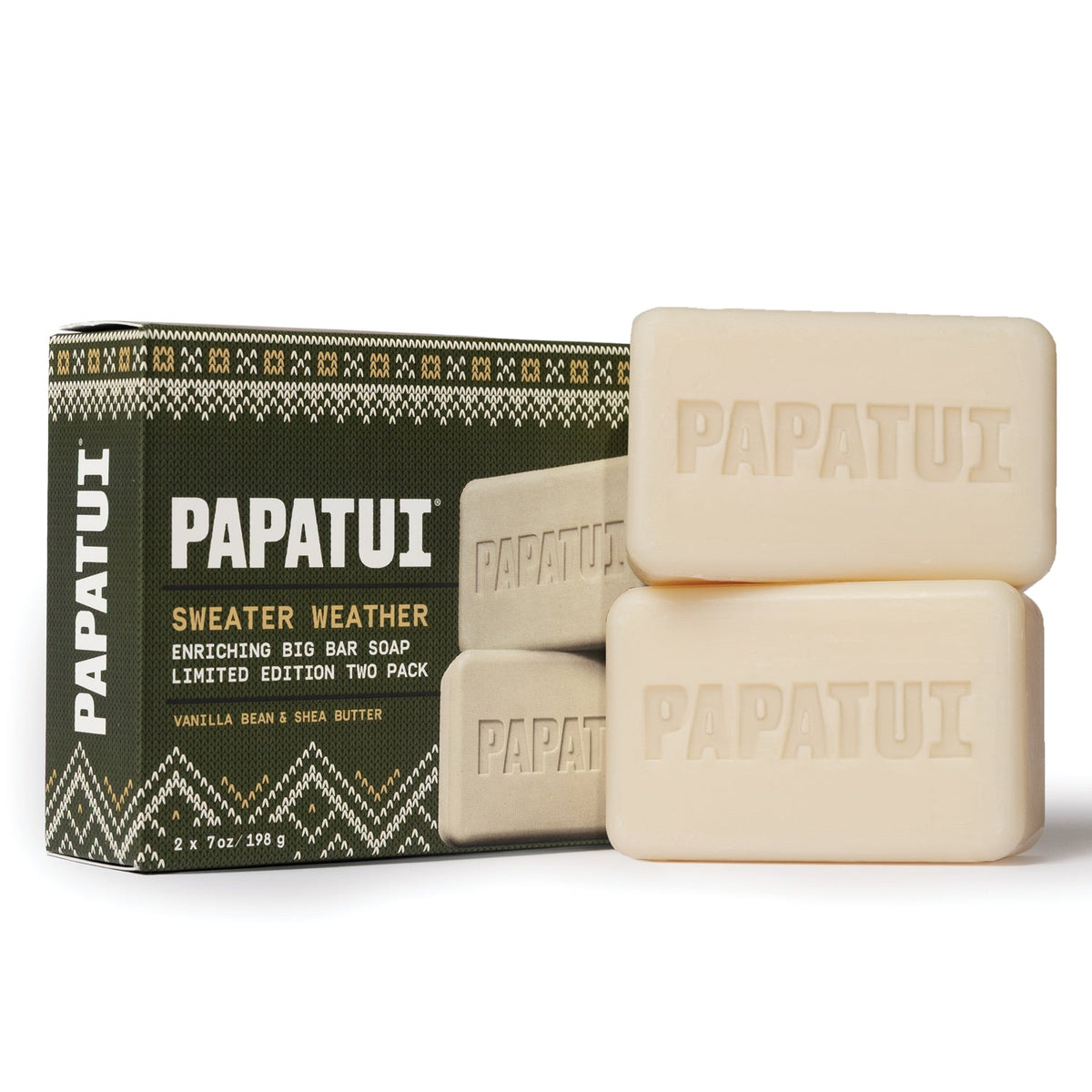 PAPATUI Holiday Sweater Weather Big Bar Soap - Men's Gift Set 2ct