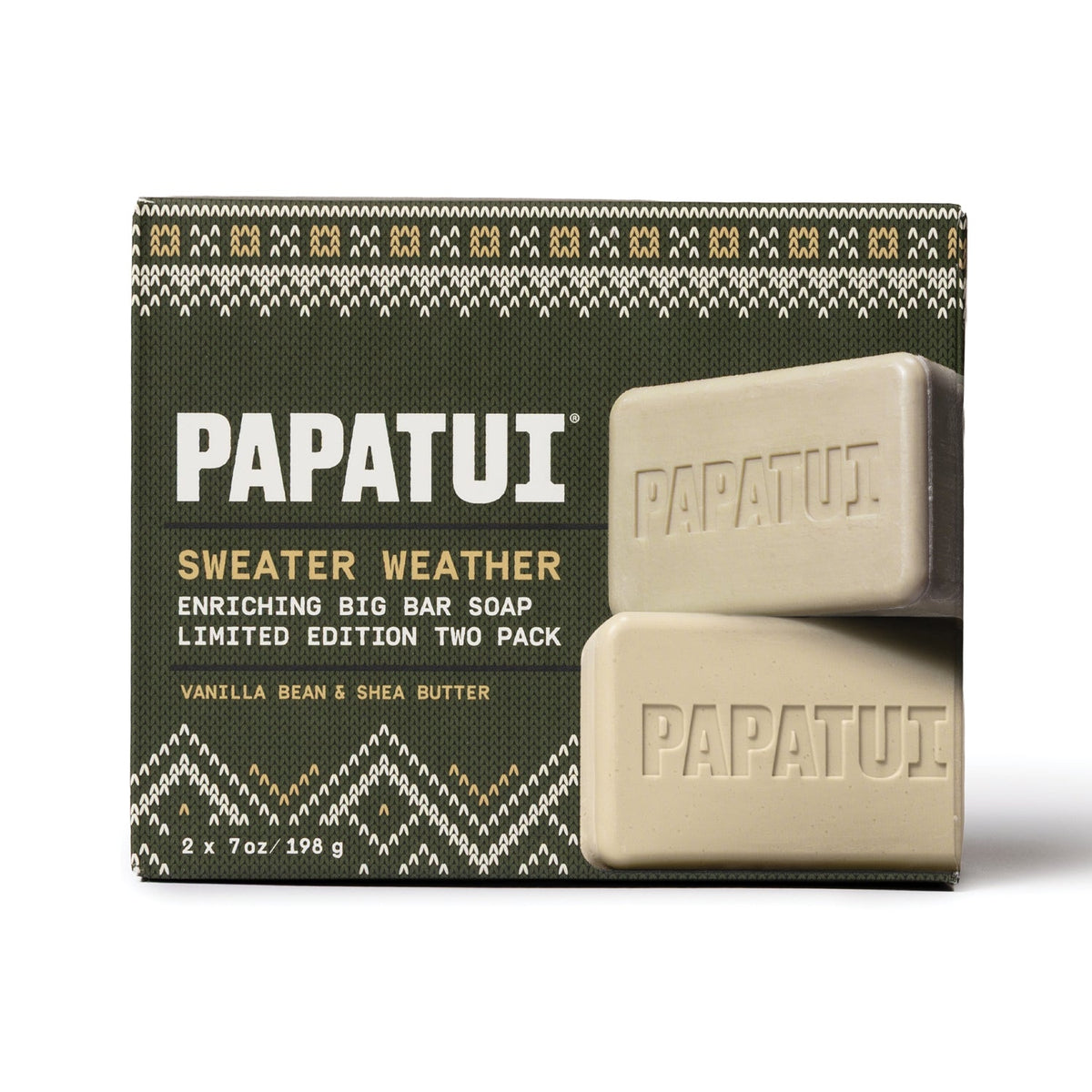 PAPATUI Holiday Sweater Weather Big Bar Soap - Men's Gift Set 2ct