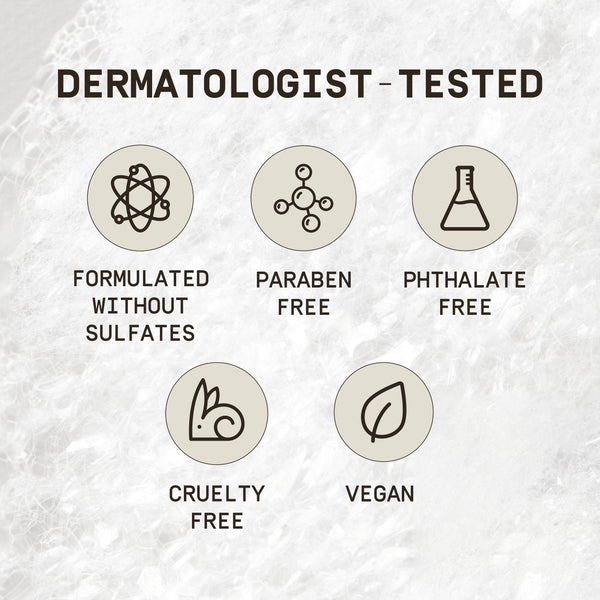 This image shows Papatui's clean ingredients icons, sulfate free, paraben free, phthalate free, cruelty free, and vegan.