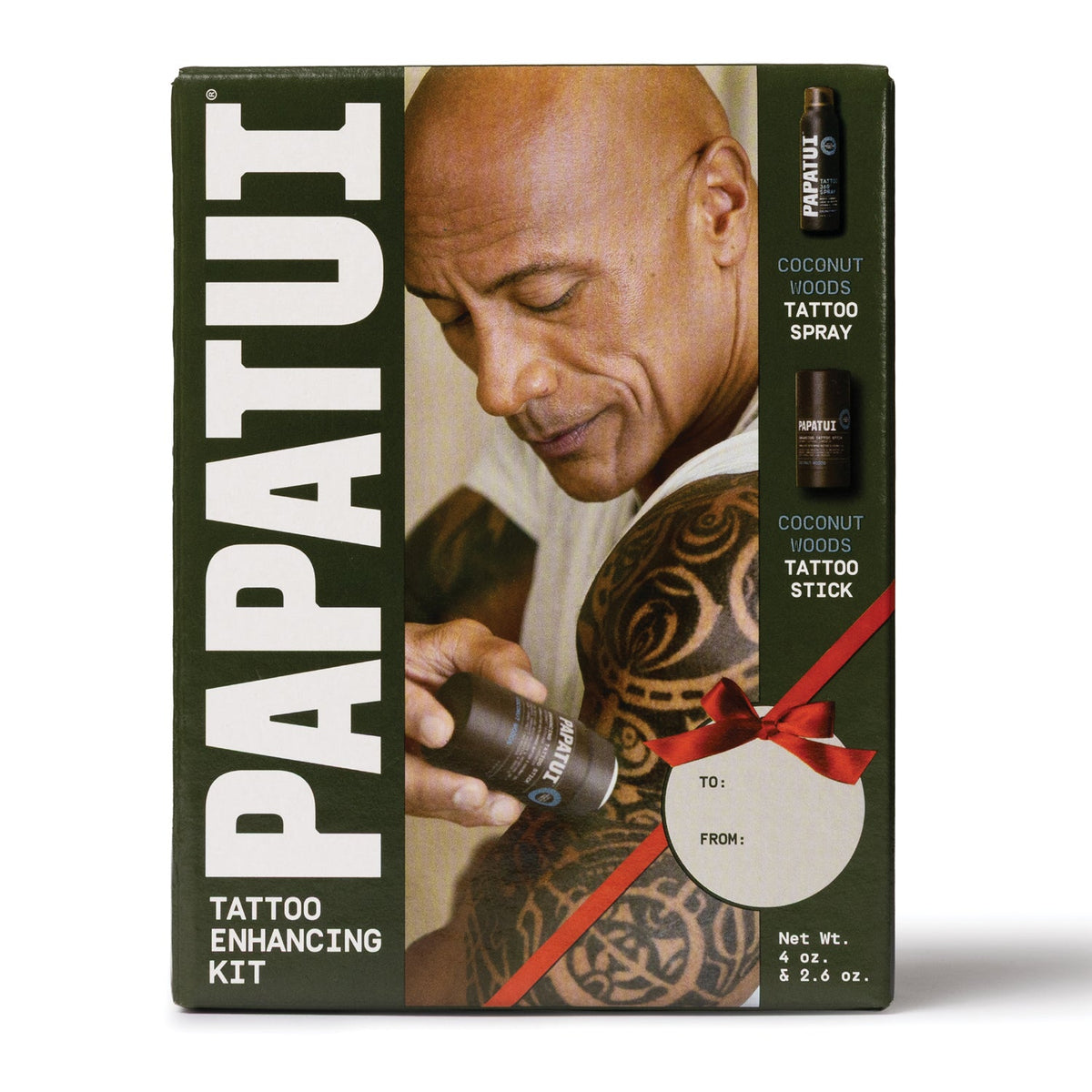 PAPATUI Men’s Gift Set, Enhancing Tattoo Pack, Coconut Woods Tattoo Spray + Tattoo Stick, 2 Piece Set
