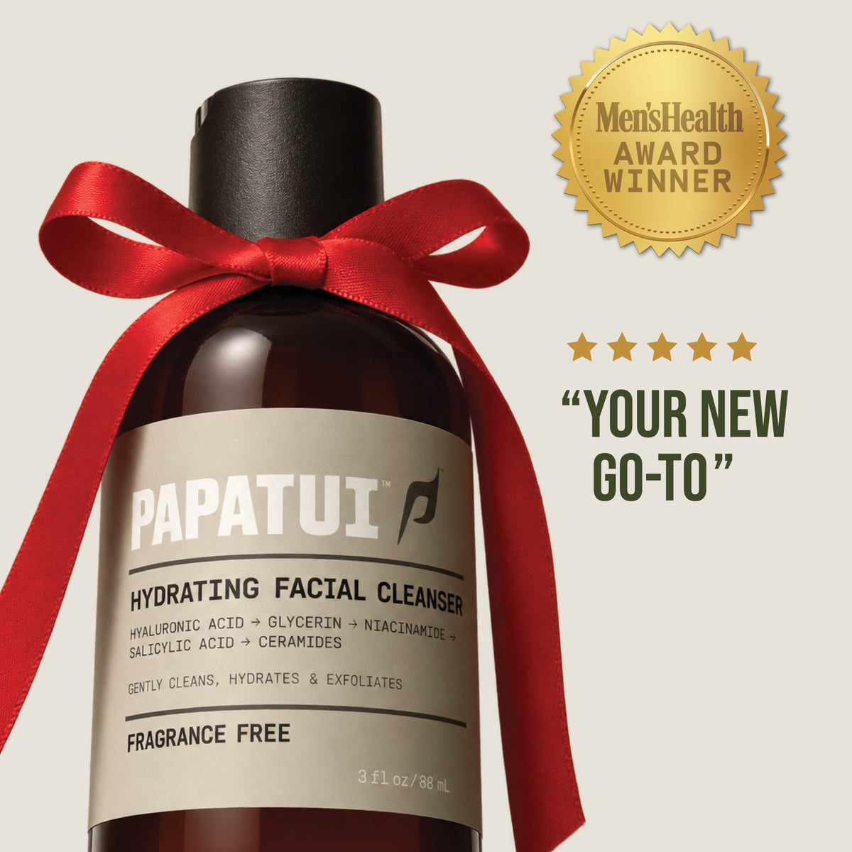 PAPATUI Holiday Favorites Tin from "The Rock" - Facial Cleanser - Moisturizer - Big Bar Soap - Men's Gift Set 3ct