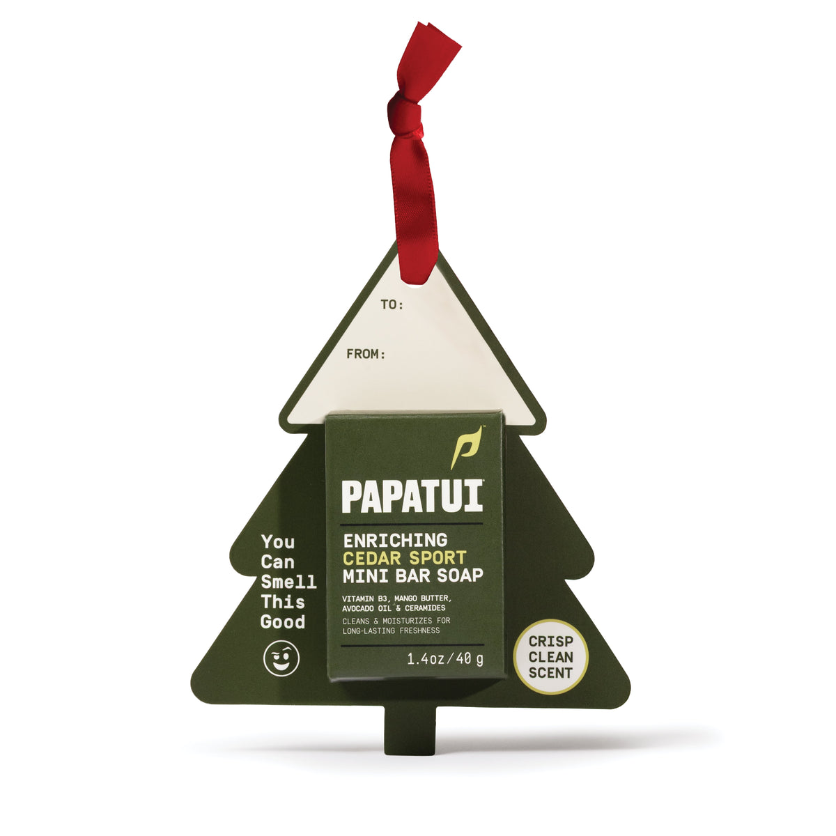 PAPATUI Holiday Stocking Stuffer Mini Bar Soap Ornament - Cedar Sport - Men’s Gift Set - 1.4 oz