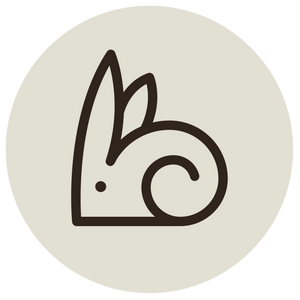 This image showcases a cartoon drawing of a rabbit representing PAPATUI™ clean ingredients and cruelty free.