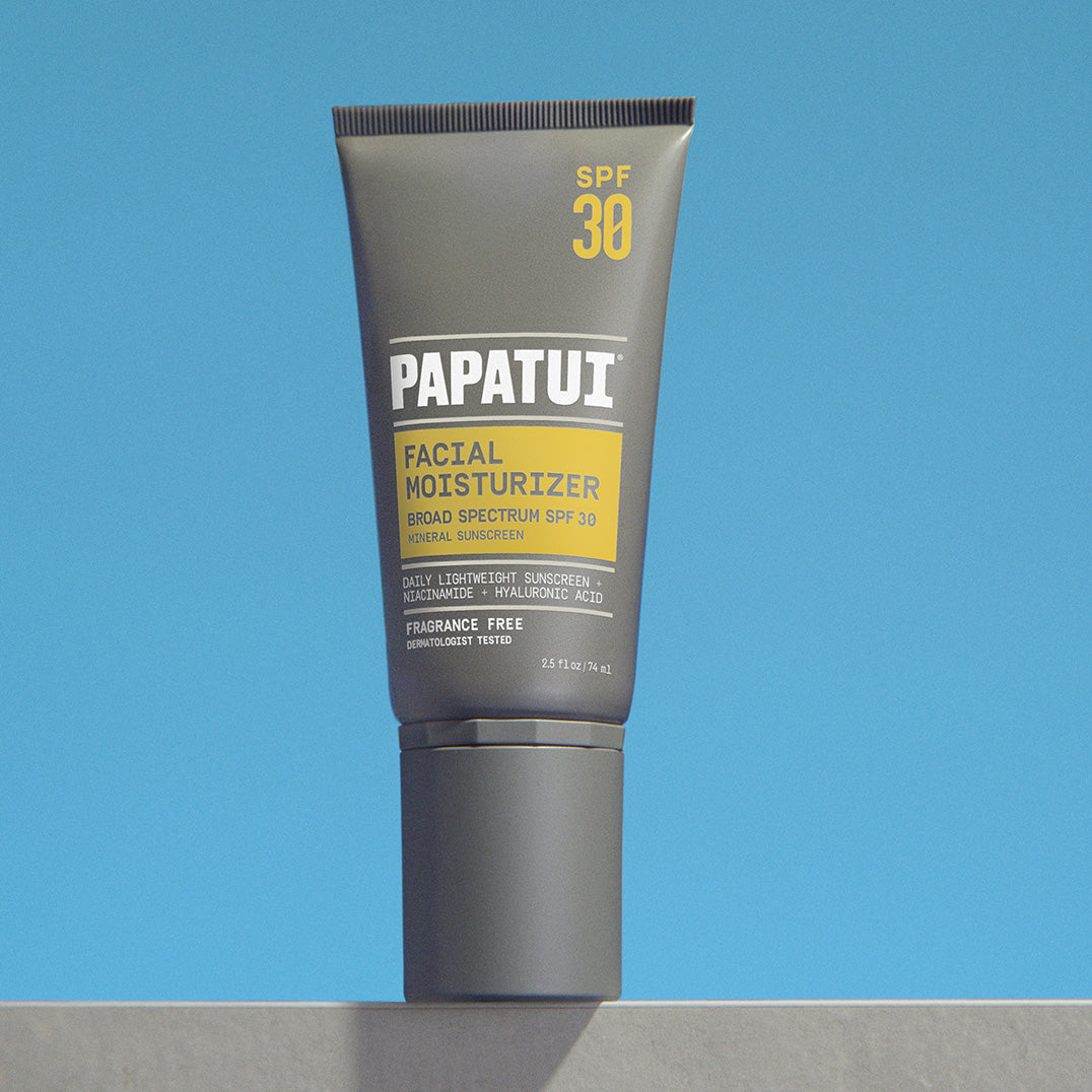 PAPATUI Facial Moisturizer with SPF 30 on against a light blue background