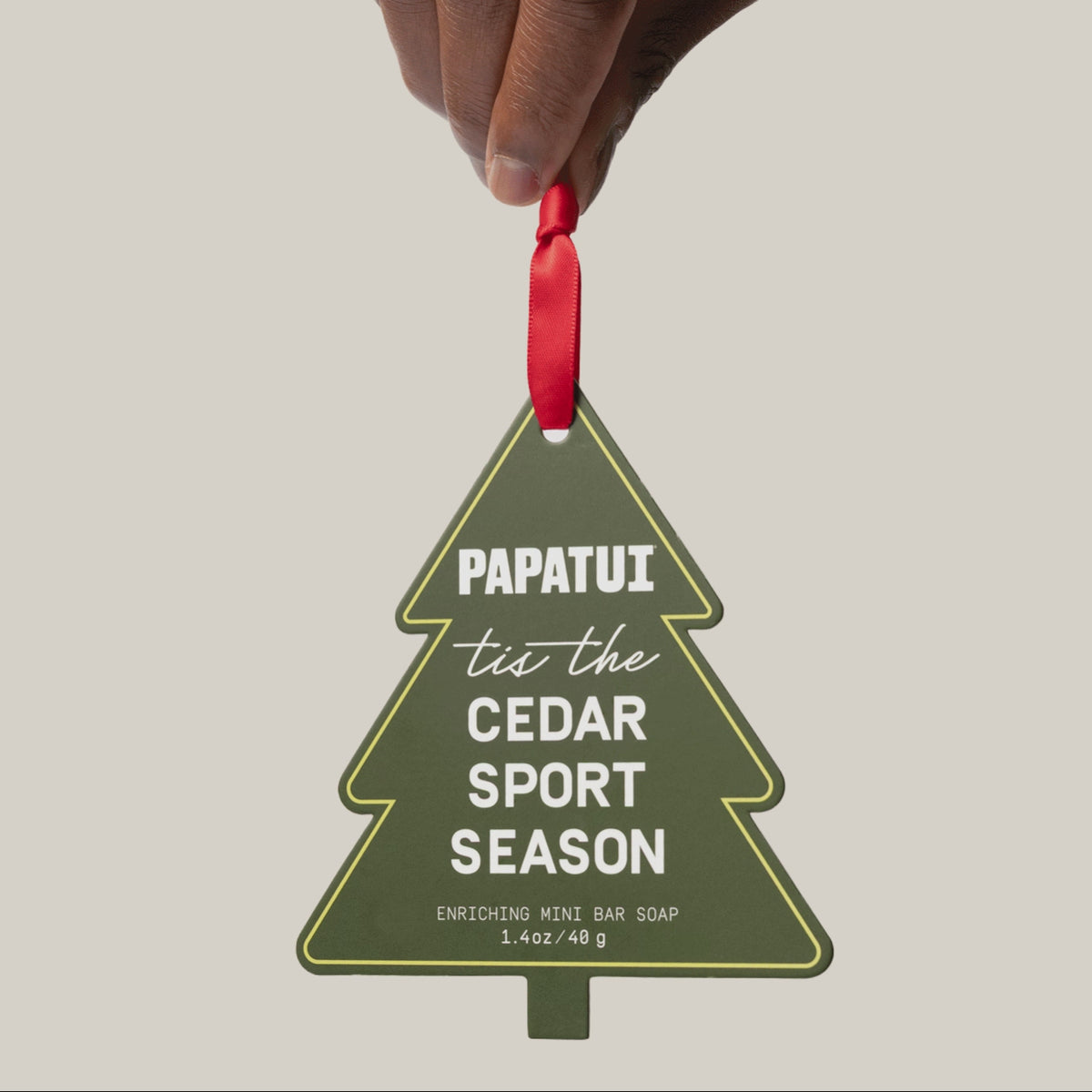 PAPATUI Holiday Stocking Stuffer Mini Bar Soap Ornament - Cedar Sport - Men’s Gift Set - 1.4 oz