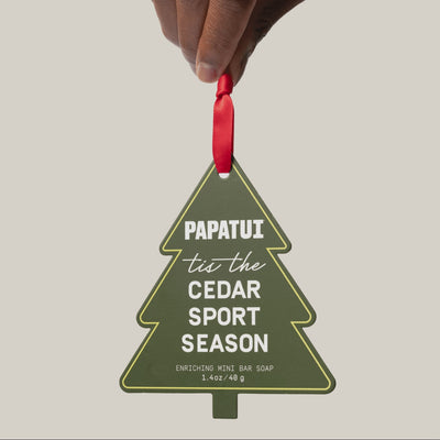 PAPATUI Holiday Stocking Stuffer Mini Bar Soap Ornament - Cedar Sport - Men’s Gift Set - 1.4 oz