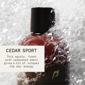 This sporty, fresh with cedarwood smell gives a hit of conquer the day energy.